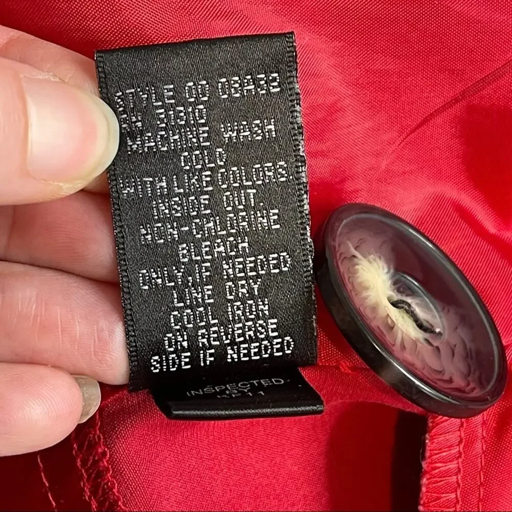 BCX mid length red jacket 3/4 flare sleeves pockets - Picture 13 of 13